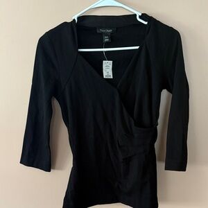 NWT White House black market  Black Wrap Top